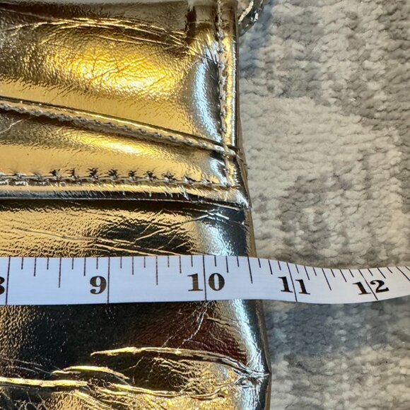 1980s Vintage Gold Vegan Leather Evening Bag - Picture 5 of 7